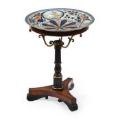 Y A REGENCY ROSEWOOD AND GILT METAL MOUNTED CHARGER STAND ATTRIBUTED TO GILLOWS, CIRCA 1810–1815