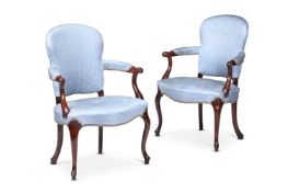 A PAIR OF GEORGE III MAHOGANY ARMCHAIRS, CIRCA 1770