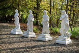 AFTER CARLO NICOLI, A SET OF FOUR MARBLE STATUES OF THE FOUR SEASONS, 20TH CENTURY