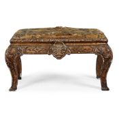 A GEORGE I GILTWOOD AND GESSO STOOL OR WINDOW SEAT, ATTRIBUTED TO JAMES MOORE, CIRCA 1720