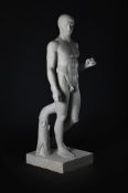 AFTER THE ANTIQUE, A LIFESIZE PAINTED PLASTER MODEL OF THE DORYPHOROS, OF RECENT MANUFACTURE