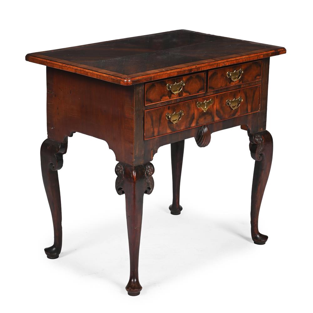 Y AN UNUSUAL GEORGE II OLIVEWOOD AND WALNUT CROSSBANDED SIDE TABLE OR LOWBOY, CIRCA 1750 - Image 2 of 3