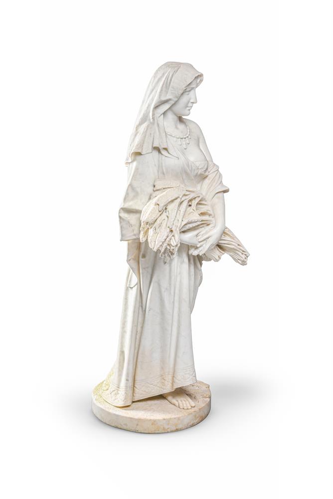 A LARGE MARBLE FEMALE FIGURE EMBLEMATIC OF 'THE HARVEST', LATE 19TH CENTURY - Image 2 of 3