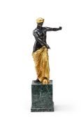 AFTER THE ANTIQUE, A PATINATED AND GILT BRONZE FIGURE OF VENUS OF CAPUA, 19TH CENTURY