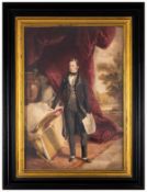 Heaphy (Thomas) Portrait of an art collector or dealer, full-length, as yet unidentified, standing …