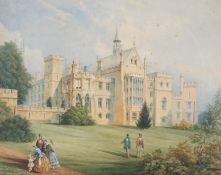 Rawlins (Thomas J.) View of front of Alton Towers, Staffordshire, watercolour, [1860]