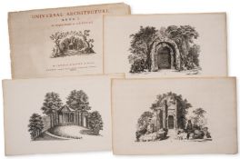 θ Wright (Thomas) Universal Architecture, Book 1. Six Original Designs of Arbours, 1755