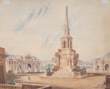 Smith Jnr. (George) Design for a mausoleum of Egyptian architecture, watercolour, 1801