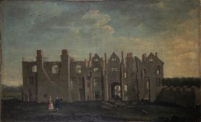 Smith of Derby (Thomas), Attributed to. South View of Leicester Abbey, Leicestershire, oil on …