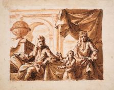 Thornhill (Sir James) Portrait group of two architects and young boy, possibly Sir Christopher …