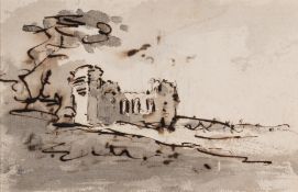 Gilpin (William) Picturesque design with a ruined building [recto]; design for a fountain [verso], …