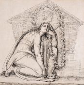 Deare (John) Design for a tomb monument, with tragic heroine, possibly Artemisia, wife of …