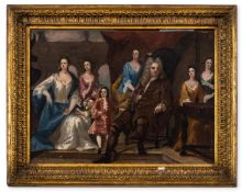 Highmore (Joseph) Study for a family group portrait, oil on paper, [c.1730]