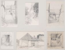 Wade (Charles Paget) Six studies of farmhouses in rural France, pencil [early 20th century]