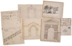 Freeman (John Cooke) Collection of 15 original architectural drawings and designs, 1740