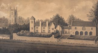 English School (T.G.R, circa 1840s) Court House Farm and St Peter’s Church, Portishead, Somerset, …