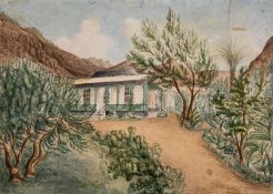 English School (early 19th century) View of Maldivia House, Maldivia Gardens, St Helena, …