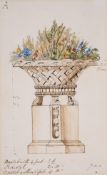 Westmacott the Younger (Richard, 1799-1872 ) Design for a flower urn set on a pedestal, for the …