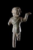 A RARE GREEK BRONZE STATUETTE OF AN ACTOR WITH LARGE PHALLUS, FIRST HALF OF 4TH CENTURY BC