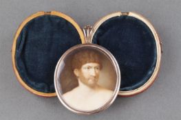 Y AN UNUSUAL NEOCLASSICAL PORTRAIT MINIATURE 'ALL'ANTICA' CIRCA 1790-18