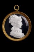A SAINT-LOUIS CRYSTAL PROFILE PORTRAIT BUST OF MARIE THÉRÈSE CHARLOTTE DUCHESSE D'ANGOULÊME