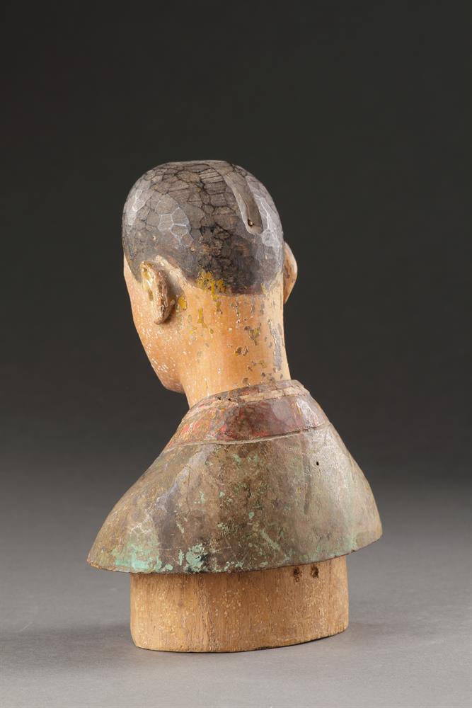 A SERENE CARVED WOOD BUST, BURMA OR NORTHERN VIETNAM - Image 6 of 7