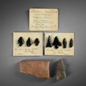 A COLLECTION OF ANCIENT OBSIDIAN ARROW HEADS