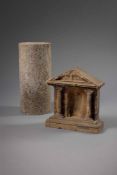 A MINIATURE ROMAN CARVED LIMESTONE ALTAR/SHRINE, POSSIBLY 3RD/4TH CENTURY BC