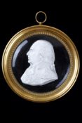 A MONTCENIS CRYSTAL PROFILE PORTRAIT BUST OF KING LOUIS XVIII