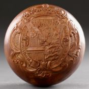 AN UNUSUAL CARVED BOXWOOD 'SPHERE', LATE 17TH OR EARLY 18TH CENTURY