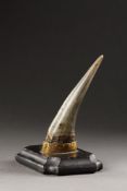 AN UNUSUAL KUNSTKAMMER HORN MOUNTED TROPHY, GERMANY OR ITALY