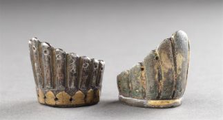 AN UNUSUAL PAIR OF MUGHAL ARCHER'S THUMB RINGS