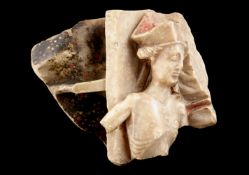 A NOTTINGHAM ALABASTER OF ST ERASMUS, 15TH CENTURY