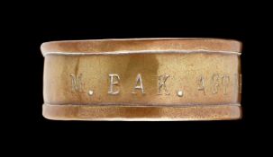 AN UNUSUAL BRASS SWAN COLLAR DATED '1891'