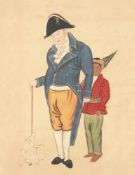 A RARE SCROLL PAINTING DEPICTING THE EUROPEAN HENDRIK DOEFF (1764 - 1837), NAGASAKI SCHOOL