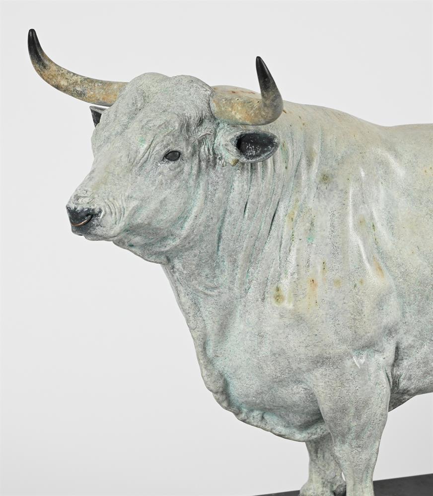 A COLD-PAINTED METAL MODEL OF A STANDING BULL - Image 3 of 3