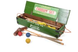 JAQUES LONDON FOR HARRODS; A CASED CROQUET SET