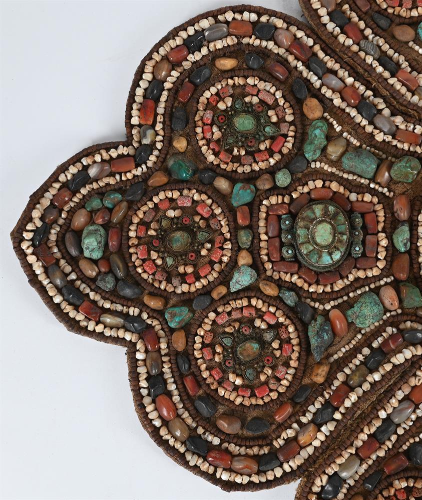 A CEREMONIAL HEADDRESS, COLLAR AND CUFFS, 20TH CENTURY, TRANS HIMALAYAN REGION - Image 13 of 16