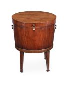 Y A GEORGE III MAHOGANY OVAL CELLARETTE, CIRCA 1780