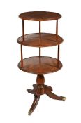 A GEORGE IV MAHOGANY DUMB WAITER, CIRCA 1820