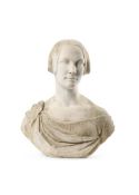 WILLIAM THEED THE YOUNGER (1804-1891), A WHITE MARBLE PORTRAIT BUST OF A LADY, DATED 1844