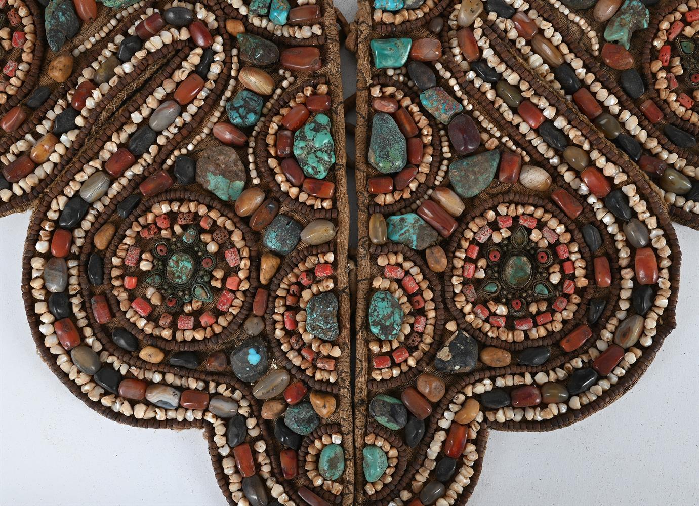 A CEREMONIAL HEADDRESS, COLLAR AND CUFFS, 20TH CENTURY, TRANS HIMALAYAN REGION - Image 14 of 16