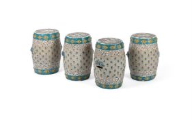 SEVEN CONTEMPORARY CHINESE BARREL SEATS