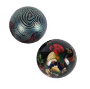 TWO PAPERWEIGHTS; INCLUDING ONE IN THE MANNER OF LOERTZ