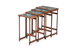 Y A VICTORIAN ROSEWOOD AND BEADWORK NEST OF QUARTETTO TABLES, CIRCA 1860