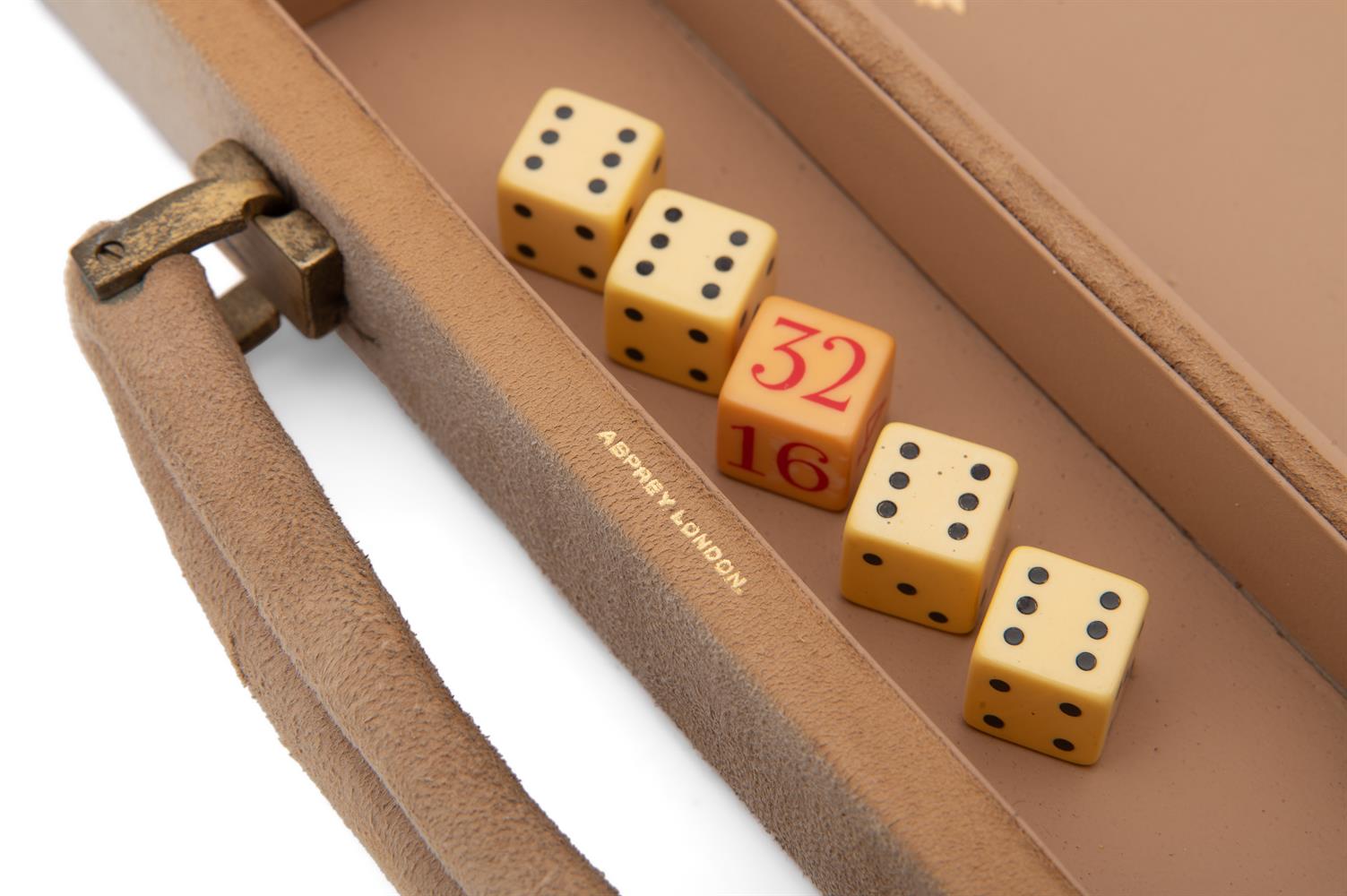 ASPREY: A LEATHER AND SUEDE BACKGAMMON SET, LATE 20TH CENTURY - Image 2 of 2