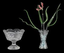 A WATERFORD CRYSTAL PEDESTAL CENTRE BOWL, MODERN