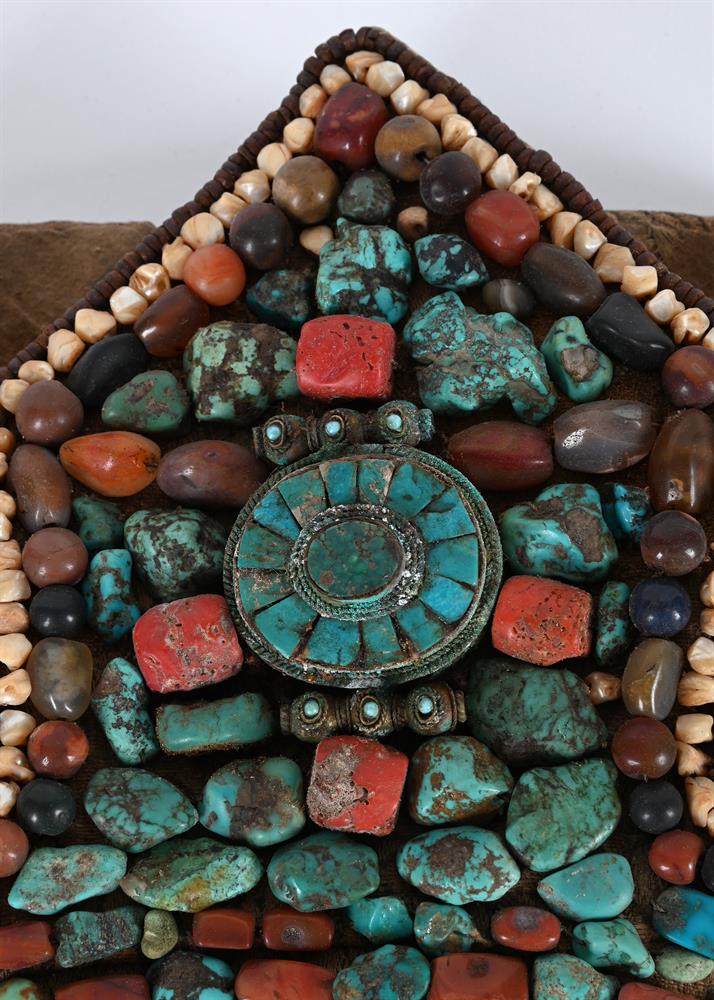 A CEREMONIAL HEADDRESS, COLLAR AND CUFFS, 20TH CENTURY, TRANS HIMALAYAN REGION - Image 8 of 16
