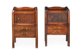 A MATCHED PAIR OF GEORGE III MAHOGANY BEDSIDE COMMODES, CIRCA 1780