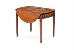 A GEORGE III MAHOGANY OVAL PEMBROKE TABLE, CIRCA 1790